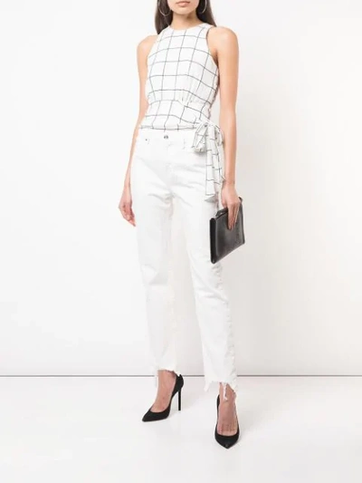 Shop Milly Knotted Waist Blouse In White