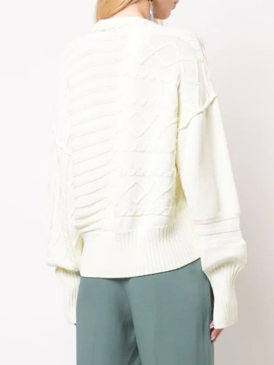 Shop Nomia Cable Knit Jumper - White