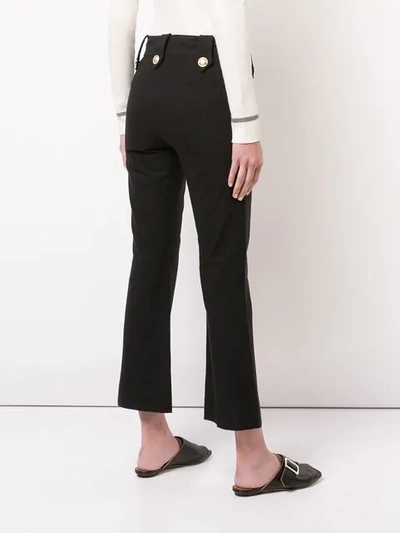 Shop Derek Lam 10 Crosby Robertson Cropped Flare Trouser With Sailor Buttons In Black