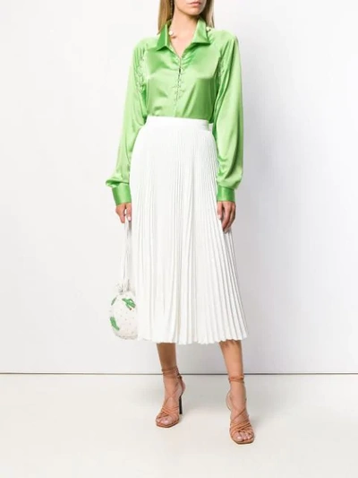 Shop Jourden Satin Blouse In Sc26 Green