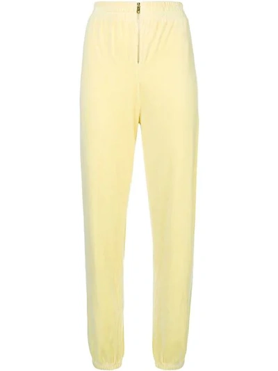Shop Juicy Couture Velour Zip Jogger Pants In Yellow