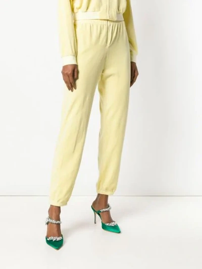 Shop Juicy Couture Velour Zip Jogger Pants In Yellow