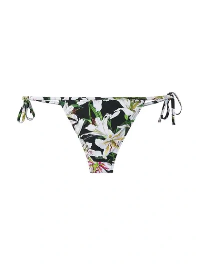 Shop Dolce & Gabbana Lily Print Bikini Briefs In Black