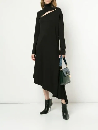 Shop Ll By Litkovskaya Asymmetric Jersey Dress In Black