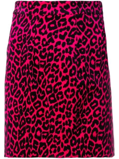 Shop Dsquared2 Leopard Print Skirt In Pink