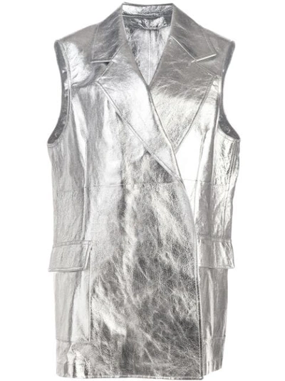 Shop Calvin Klein 205w39nyc Metallic Sleeveless Jacket