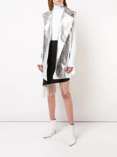 Shop Calvin Klein 205w39nyc Metallic Sleeveless Jacket