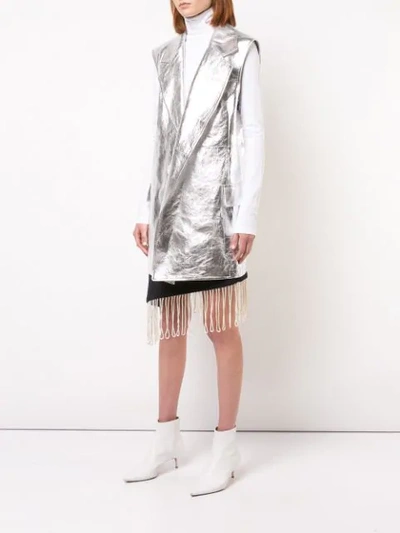 Shop Calvin Klein 205w39nyc Metallic Sleeveless Jacket