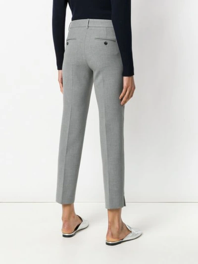 Shop Peserico Cropped Cigarette Trousers In Grey