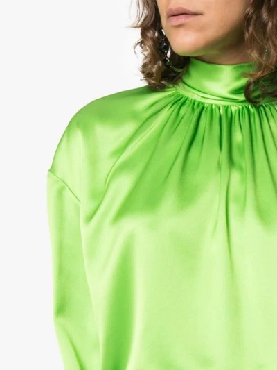 PRADA 高领蝴蝶结罩衫 - 绿色
