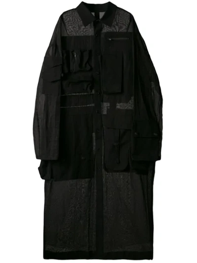 Shop Yohji Yamamoto Mantel In Hemdoptik - Schwarz In Black