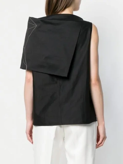 Shop Rick Owens Asymmetric Geometric Print Shirt In Black