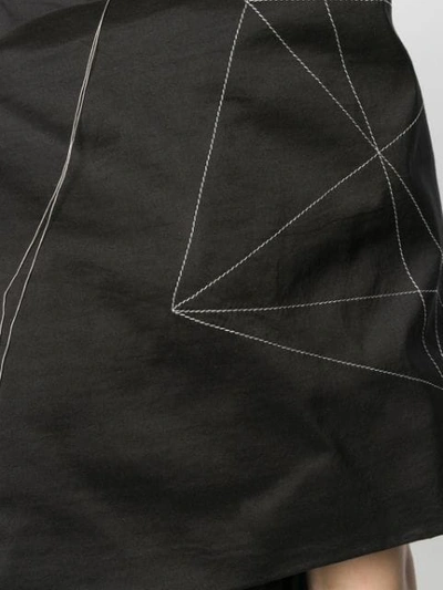 Shop Rick Owens Asymmetric Geometric Print Shirt In Black
