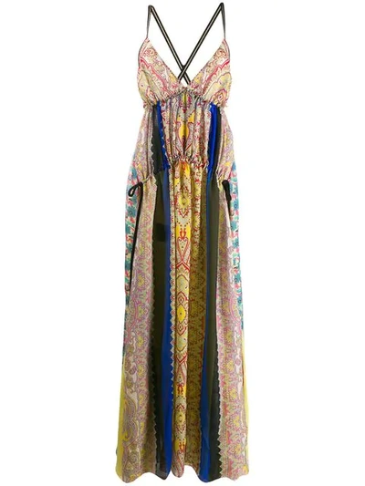Shop Etro Patchwork Dress In Yellow