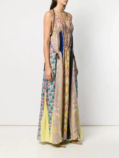 Shop Etro Patchwork Dress In Yellow