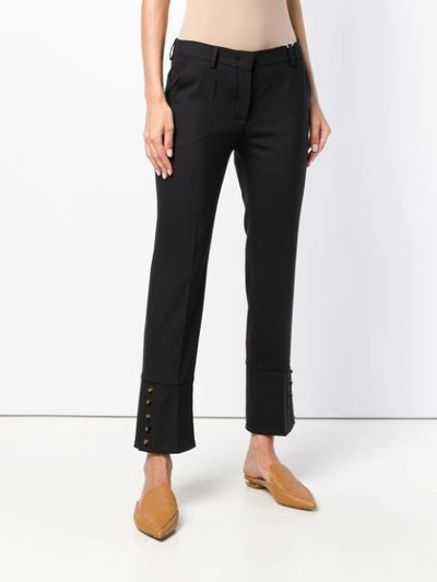 Shop Incotex Buttoned Ankle Trousers - Black