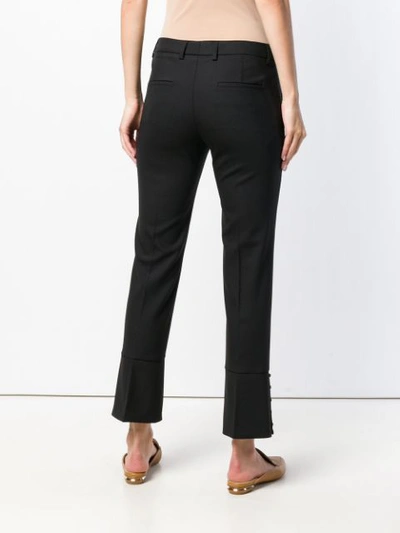 Shop Incotex Buttoned Ankle Trousers - Black