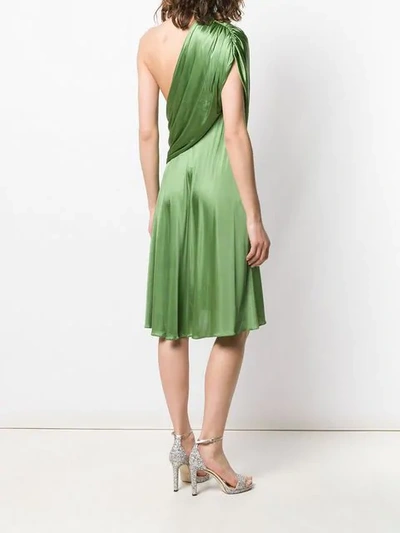 Shop Lanvin Draped V-neck Dress In Green