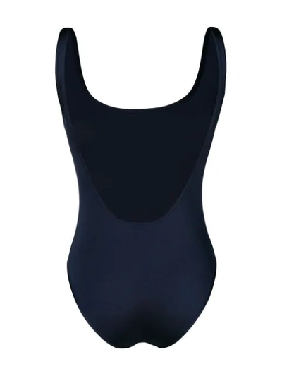 Shop Valentino Vlnt Print Swimsuit In Blue