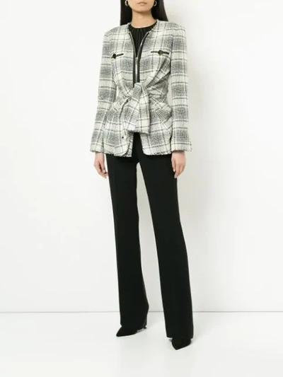 Shop Alexander Wang Checked Tie-front Jacket - White