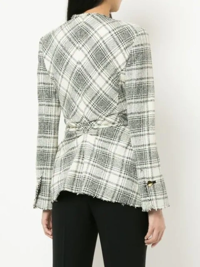 Shop Alexander Wang Checked Tie-front Jacket - White