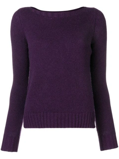 Shop Aragona Cashmere Knit Sweater In Purple