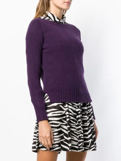 Shop Aragona Cashmere Knit Sweater In Purple