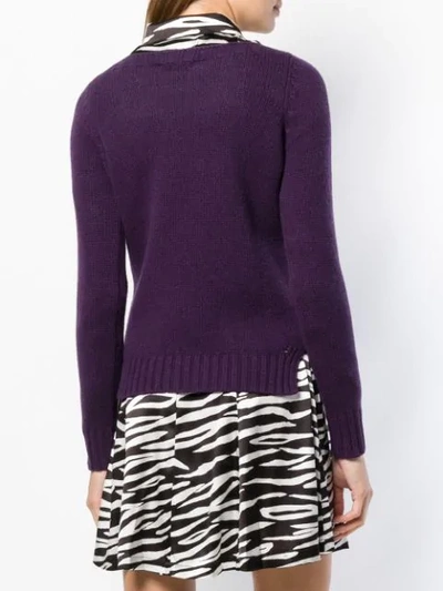 Shop Aragona Cashmere Knit Sweater In Purple