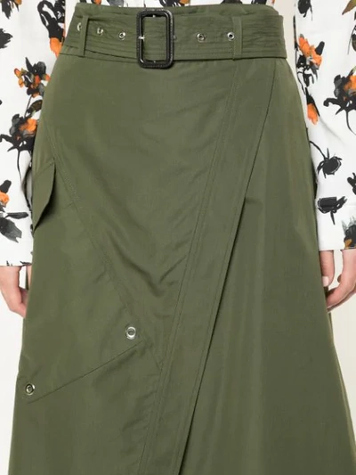 Shop Derek Lam Paperbag Wrap Skirt In Green