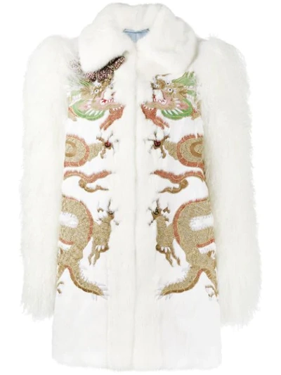 Shop Gucci Embroidered Fur Jacket In 9230