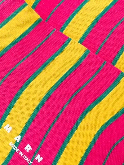 MARNI 条纹针织袜 - 粉色