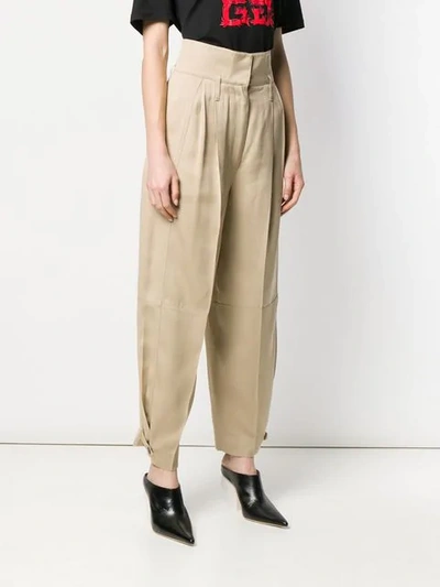 Shop Givenchy High-waisted Military Trousers In 250 Beige