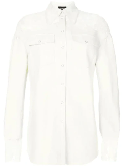 Shop Magda Butrym Lace Insert Shirt In White