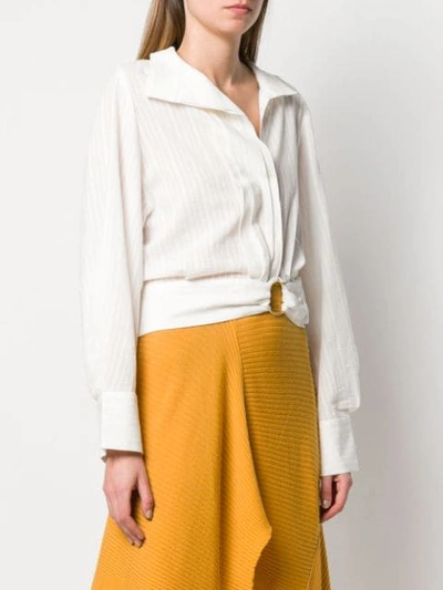 Shop Jacquemus Pietro Ring Embellished Shirt In White