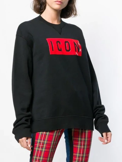 Shop Dsquared2 Icon Patch Sweatshirt In Black