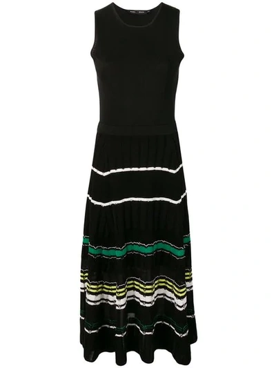 Shop Proenza Schouler Striped Rib Dress In Black