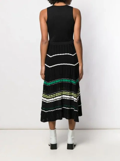 Shop Proenza Schouler Striped Rib Dress In Black