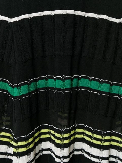 Shop Proenza Schouler Striped Rib Dress In Black