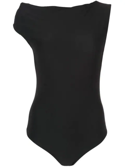 Shop Alix Logan Asymmetric Bodysuit In Black