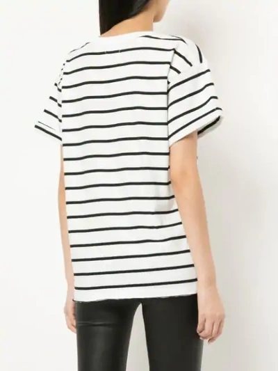 sequin embellished logo striped T-shirt