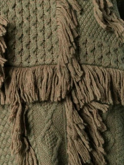Shop 08sircus Fringe Detail Chunky Sweater - Green