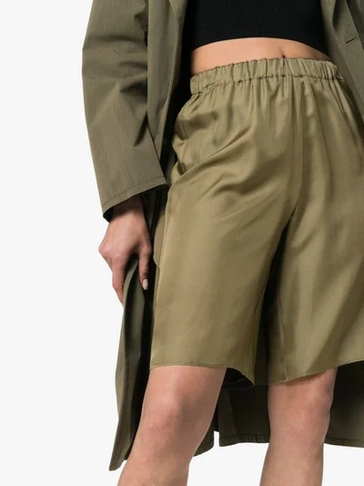 Shop Deitas Cap Dantibes Silk Shorts In Green