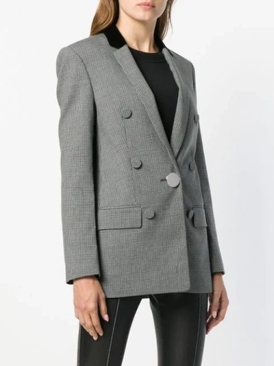 Shop Alexander Wang Plaid Fitted Blazer In Grey