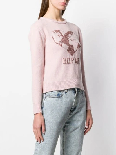 Shop Alberta Ferretti Intarsia-knit Jumper In Pink