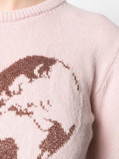Shop Alberta Ferretti Intarsia-knit Jumper In Pink