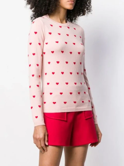 Shop Red Valentino Heart Print Sweater In 517 Rosa