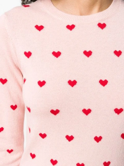 RED VALENTINO HEART PRINT SWEATER - 粉色