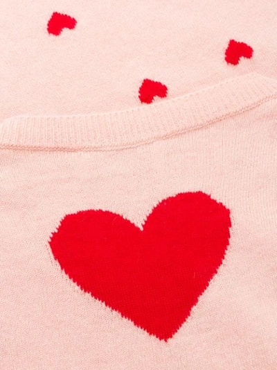 RED VALENTINO HEART PRINT SWEATER - 粉色