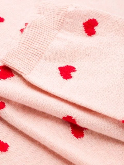 RED VALENTINO HEART PRINT SWEATER - 粉色