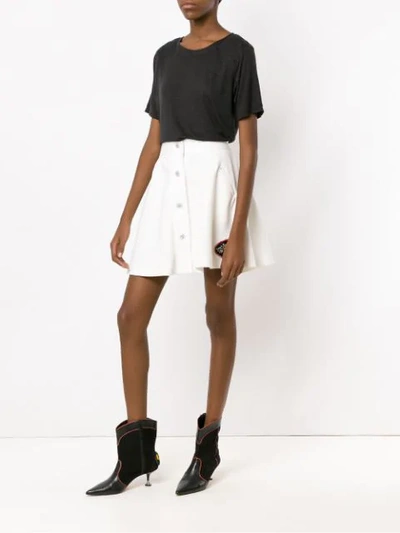 Shop Andrea Bogosian Embroidered Skirt In White